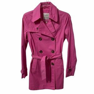{3/$25} ESPRIT Vintage Hot Pink Women’s Trench Coat Size 4